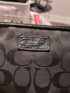 Coach Men’s Black Signature Toiletries Bag